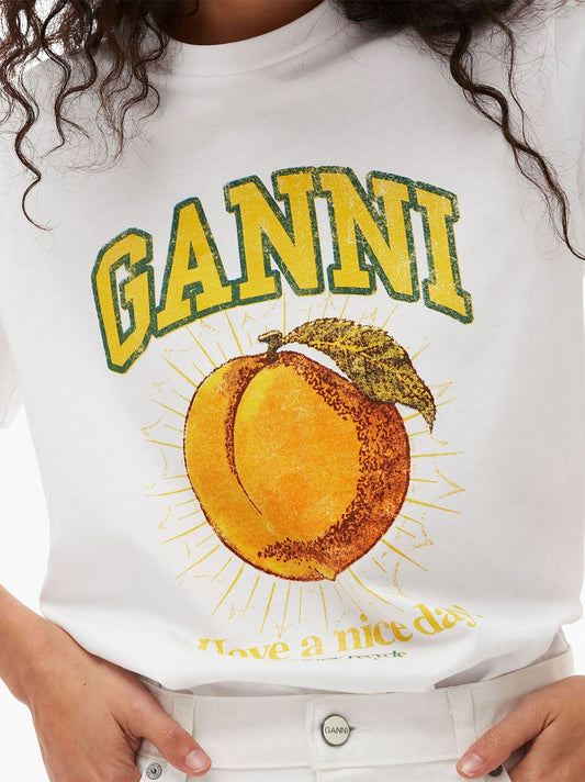 GANNI T-shirts and Polos White Topwear Ganni