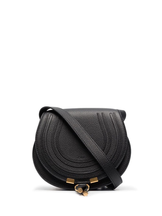 Chloè Small Leather Marcie Saddle Bag Black Shoulder Chloè