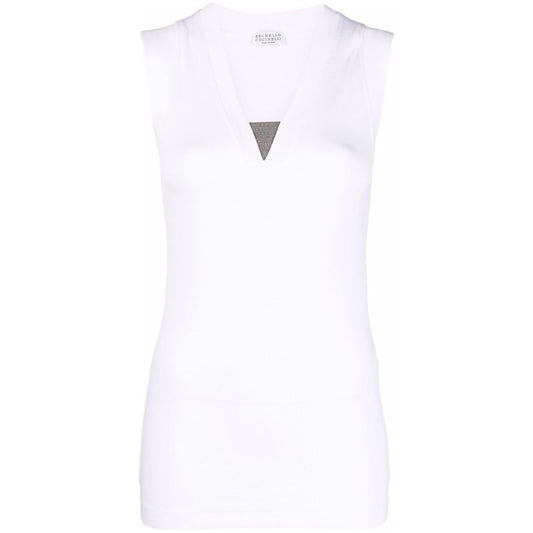 Brunello Cucinelli Top White Topwear Brunello Cucinelli