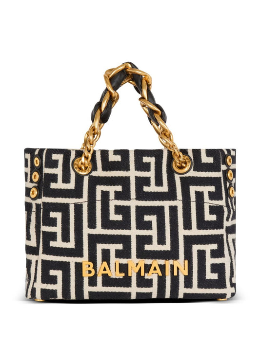 Balmain 1945 Soft monogrammed jacquard tote Bag Shopper Balmain