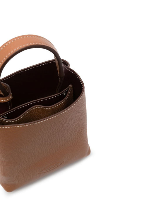 Tod's Mini Leather Crossbody Bag Brown