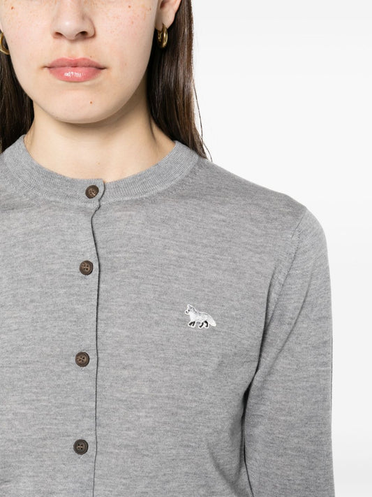 Maison Kitsune logo-embroidered wool cardigan Topwear Maison Kitsune