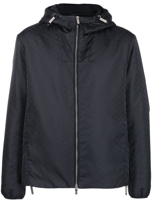 Emporio Armani Monogram-pattern hooded jacket