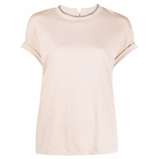 Brunello Cucinelli T-shirts and Polos Beige Topwear Brunello Cucinelli