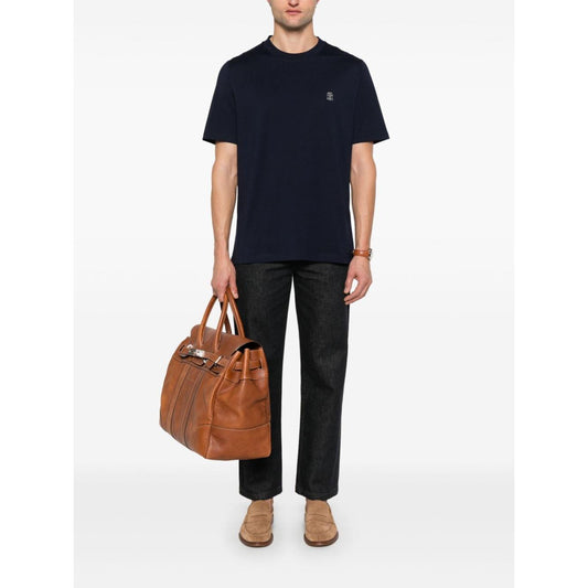 Brunello Cucinelli T-shirts and Polos Blue Topwear Brunello Cucinelli