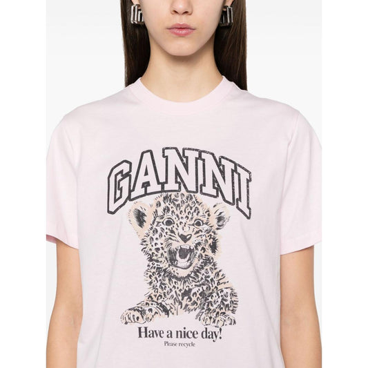 GANNI T-shirts and Polos Pink Topwear Ganni