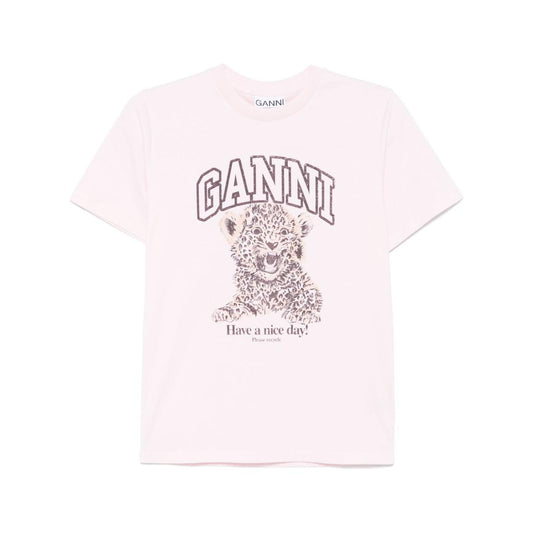 GANNI T-shirts and Polos Pink Topwear Ganni