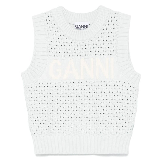 GANNI Sweaters White Topwear Ganni