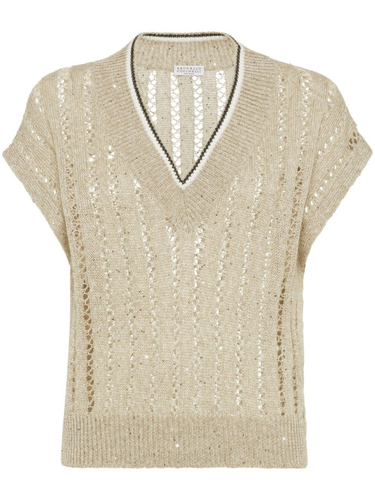 Brunello Cucinelli Sweaters Beige Topwear Brunello Cucinelli