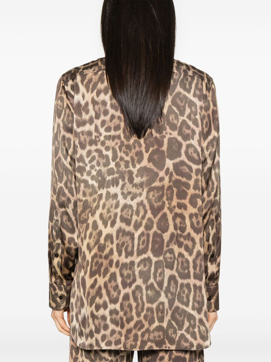 Stella McCartney Leopard Oversized Shirt Shirts Stella McCartney