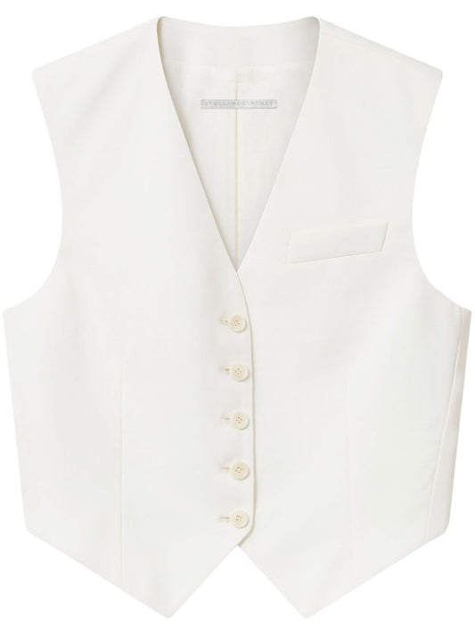 Stella McCartney Cropped Tailored Wool Waistcoat Topwear Stella McCartney