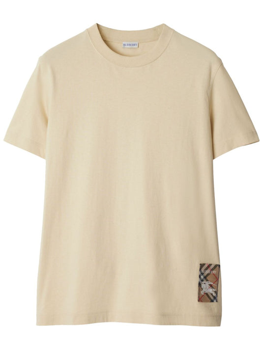 Burberry Cotton T-shirt with Check label Topwear Burberry