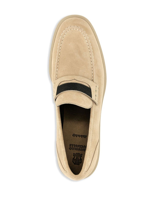 Brunello Cucinelli Flat shoes Beige Moccasins Brunello Cucinelli