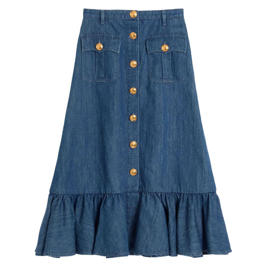 Valentino Denim Midi Skirt