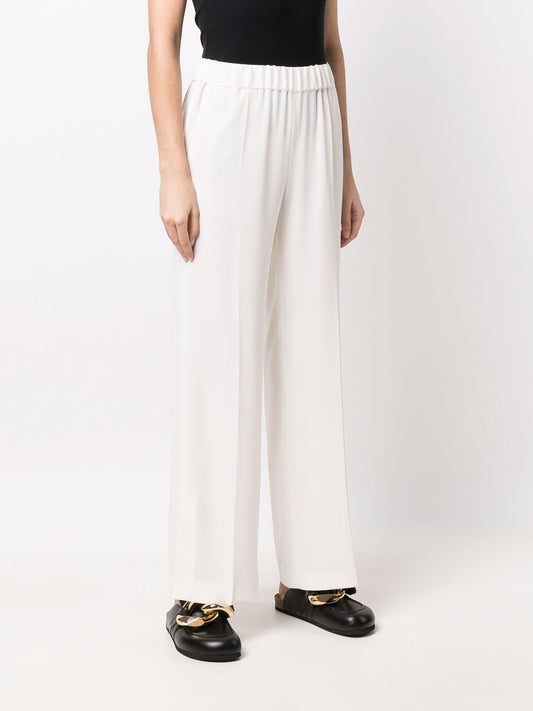 Alberto Biani White Cady Elasticated Trousers