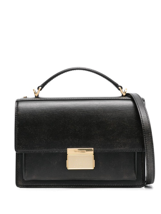 Golden Goose Venezia Bag in black boarded leather with gold details Handbag Golden Goose