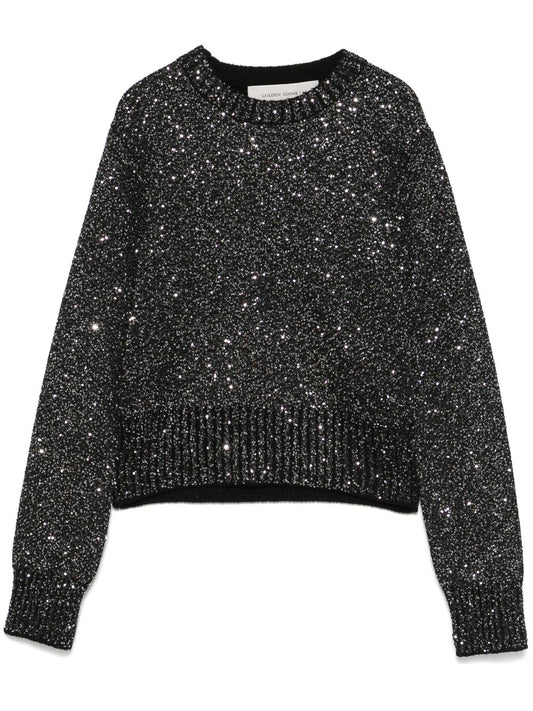 Golden Goose wool blend cropped sweater with all-over sequins Topwear Golden Goose