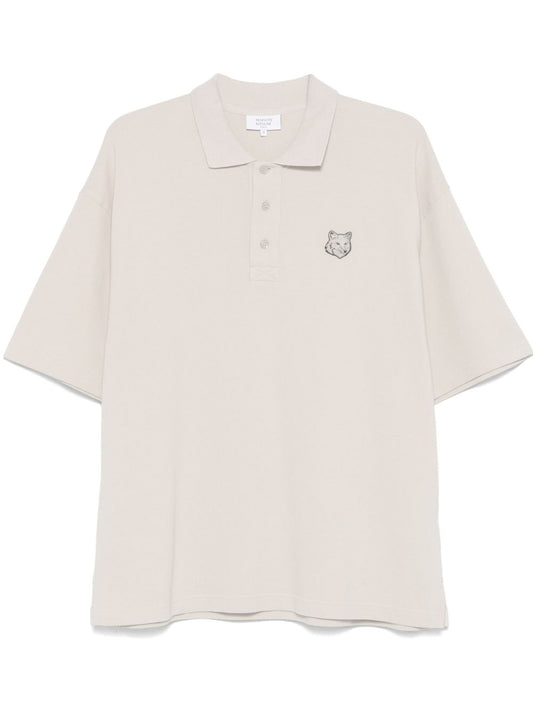 Maison Kitsune bold fox head patch oversize polo