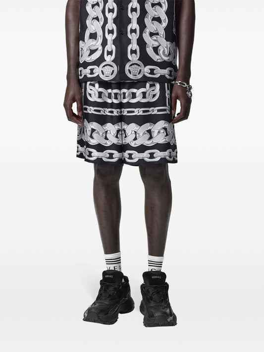 Versace Medusa Chains Silk Shorts