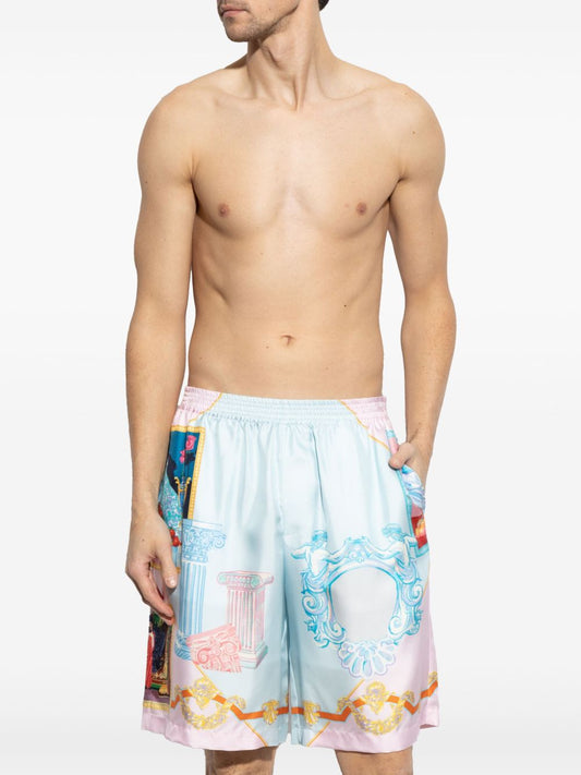 Versace printed silk shorts Short trousers Versace