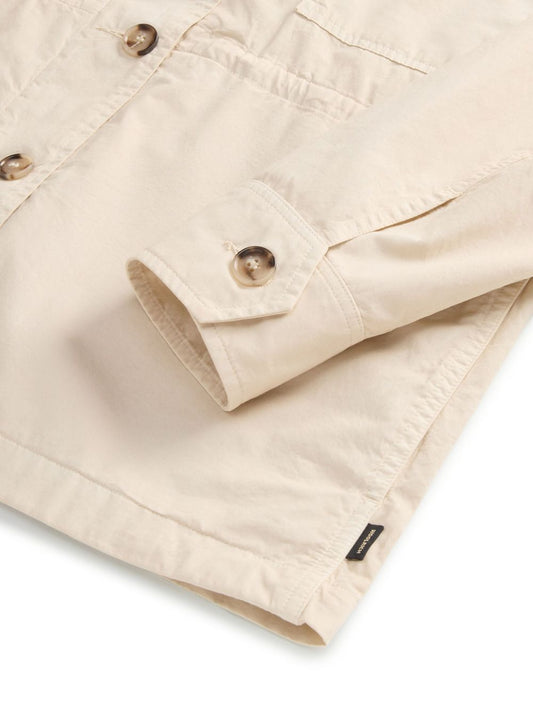 Woolrich Garment-Dyed Pure Cotton Overshirt beige