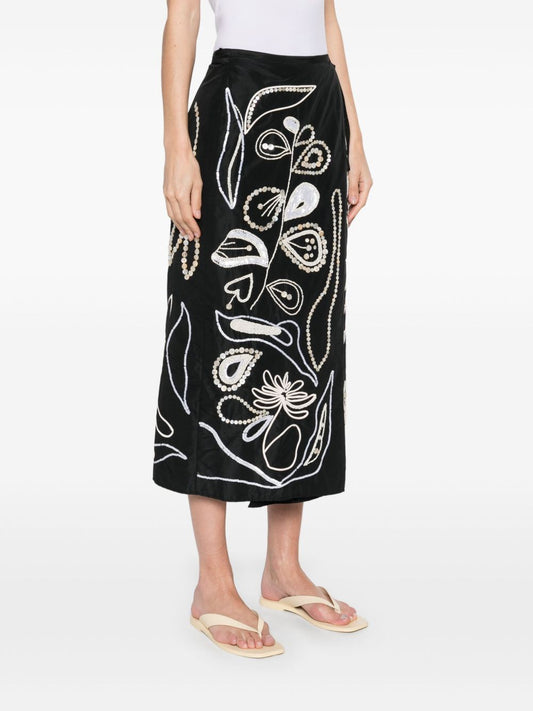 Forte Forte embroidered midi skirt