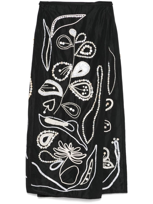 Forte Forte embroidered midi skirt