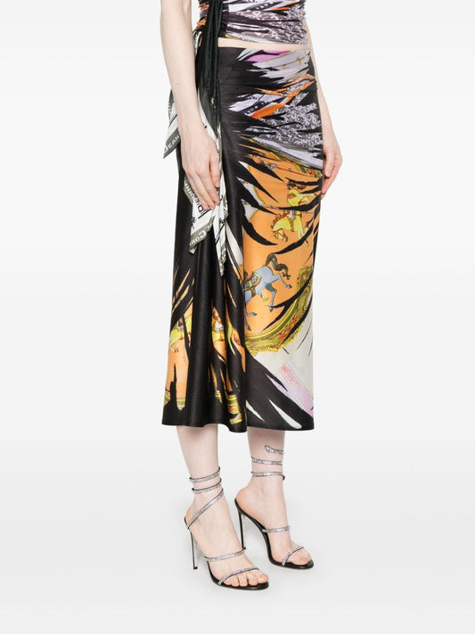 Diesel Printed Midi Skirt Skirts Diesel