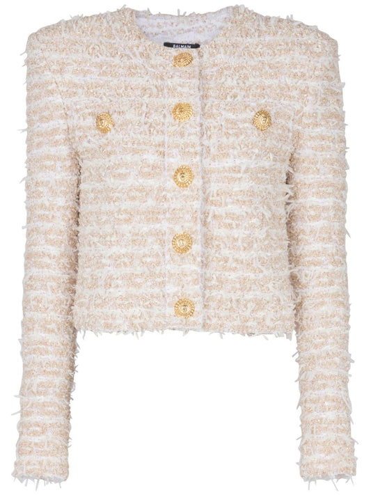 Balmain cropped tweed jacket Jackets Balmain