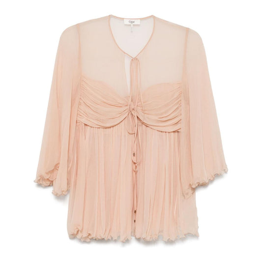 Chloè Silk pleated tank top Topwear Chloè