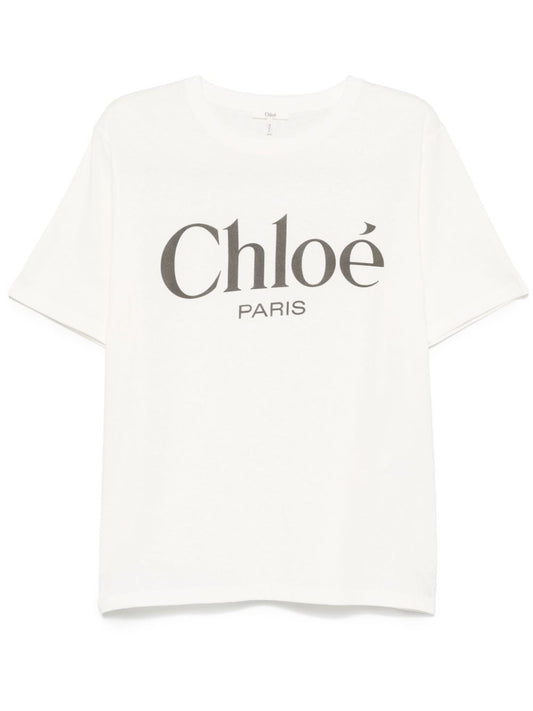 Chloè Oversized cotton jersey logo t-shirt Topwear Chloè