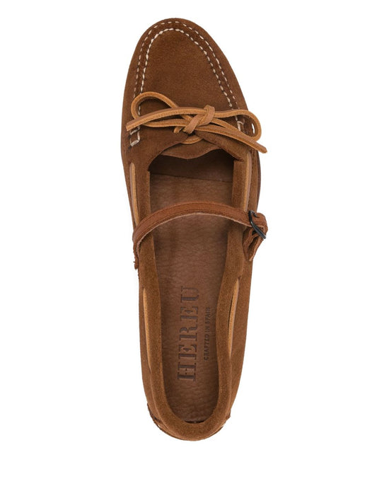 HEREU Flat shoes Leather Brown Moccasins Hereu