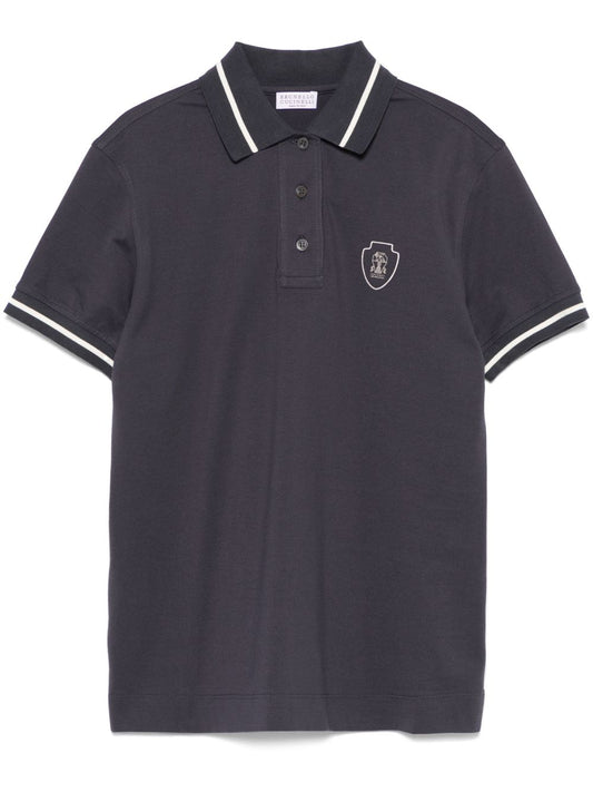 Brunello Cucinelli polo in cotton with logo Topwear Brunello Cucinelli