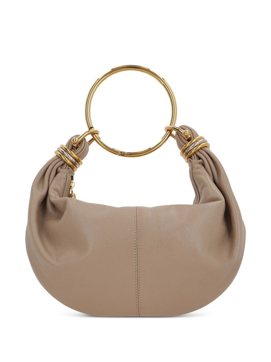 Chloè Small Bracelet Hobo bag in grained leather Brown Handbag Chloè