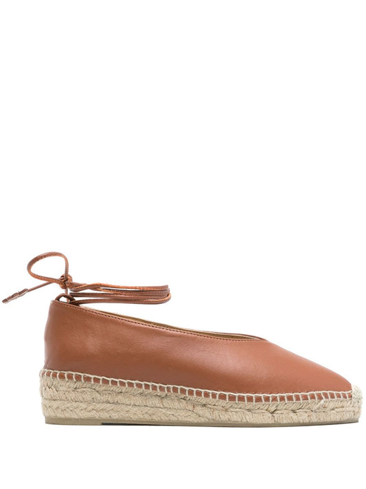 Castaner Flat shoes Leather Brown Espadrilles Castaner