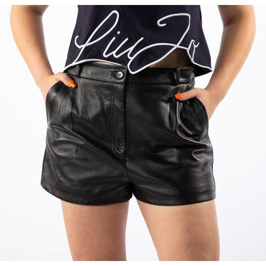 Dolce & Gabbana Chic Lambskin Leather Shorts in Black Dolce & Gabbana