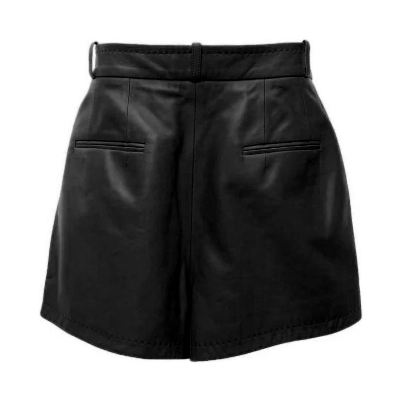 Dolce & Gabbana Chic Lambskin Leather Shorts in Black Dolce & Gabbana