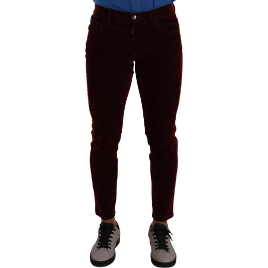 Dolce & Gabbana Bordeaux Slim Fit Skinny Jeans Dolce & Gabbana