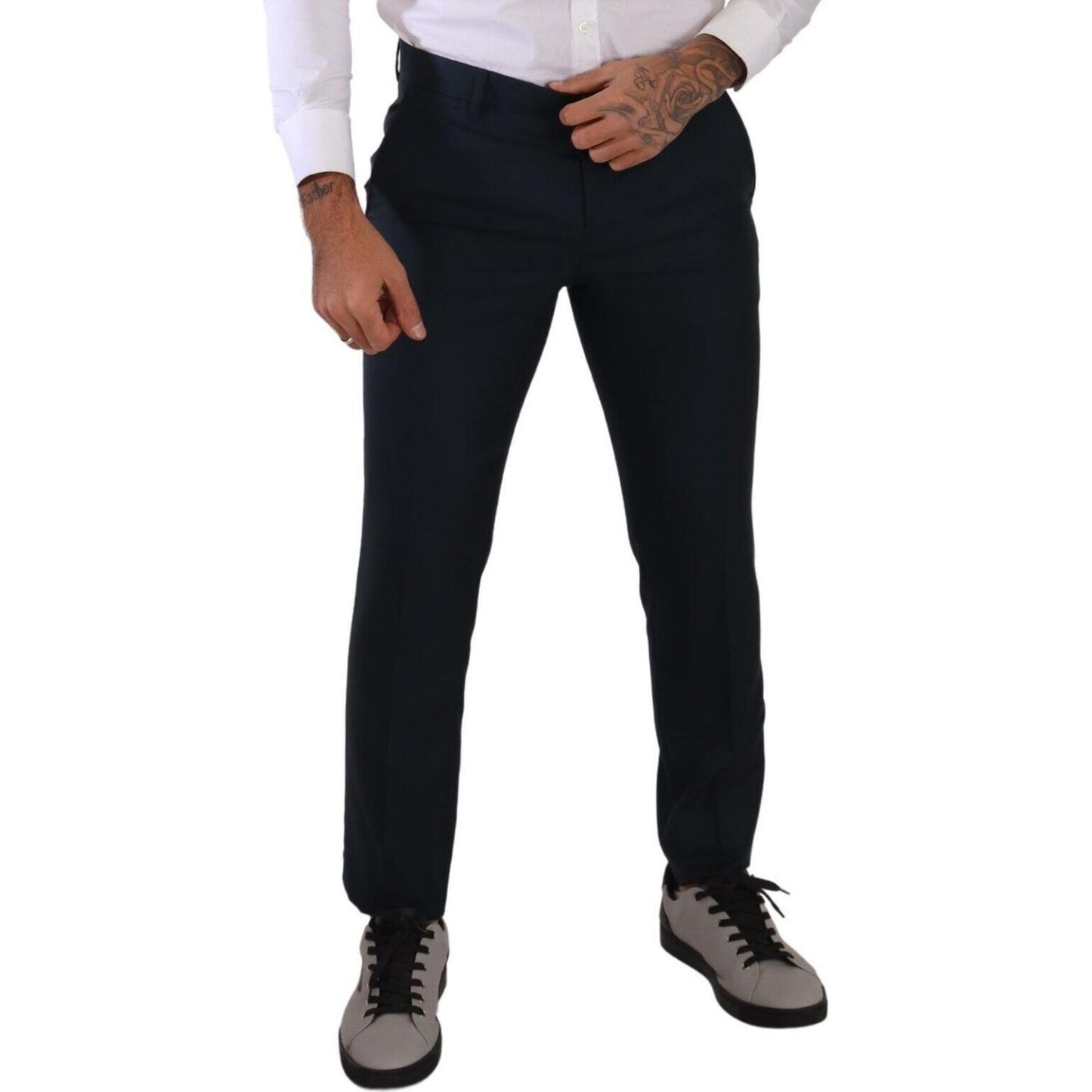 Dolce & Gabbana Elegant Slim Fit Cashmere-Silk Dress Pants Dolce & Gabbana