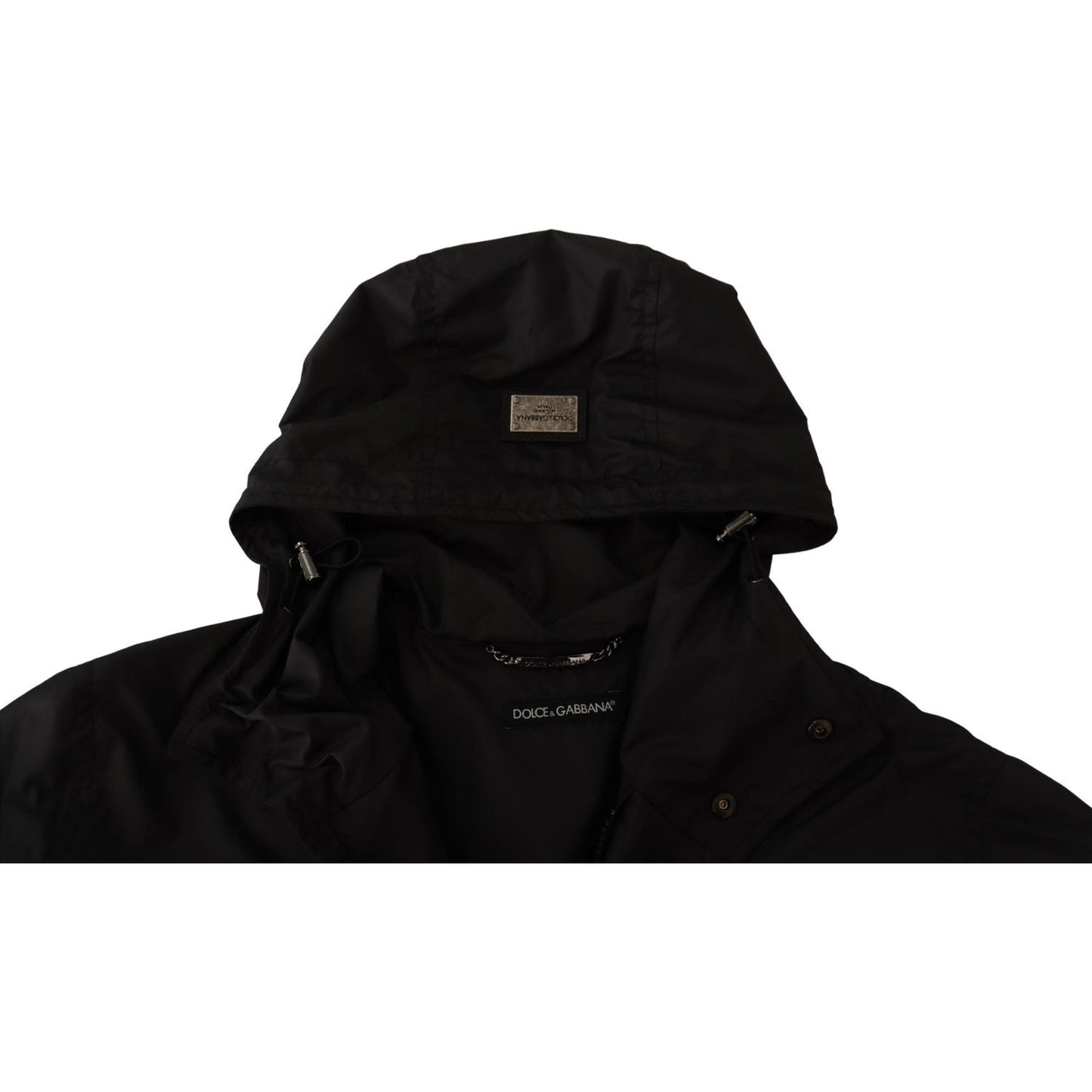 Dolce & Gabbana Elegant Black Parka Hooded Jacket Dolce & Gabbana