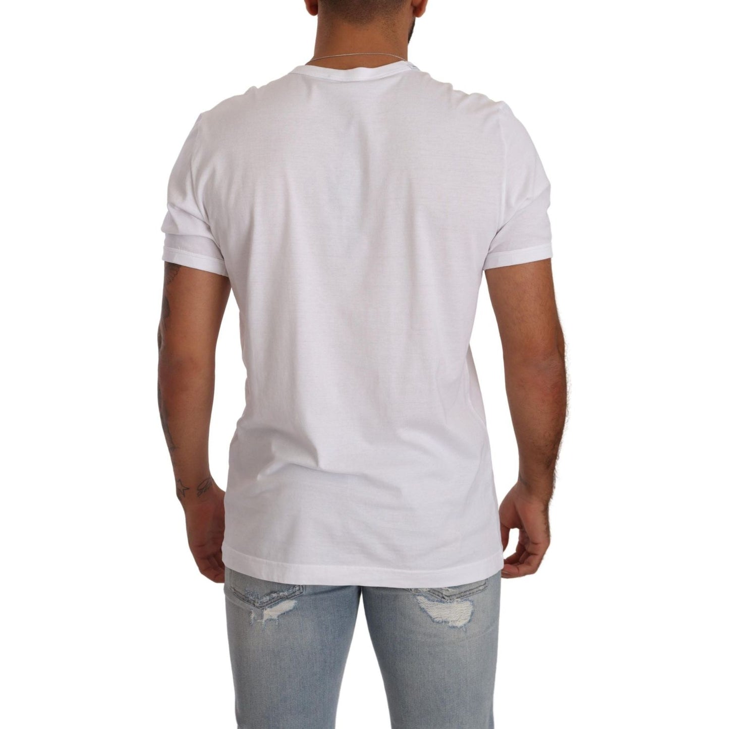 Dolce & Gabbana Elegant White Cotton Crewneck Tee Dolce & Gabbana