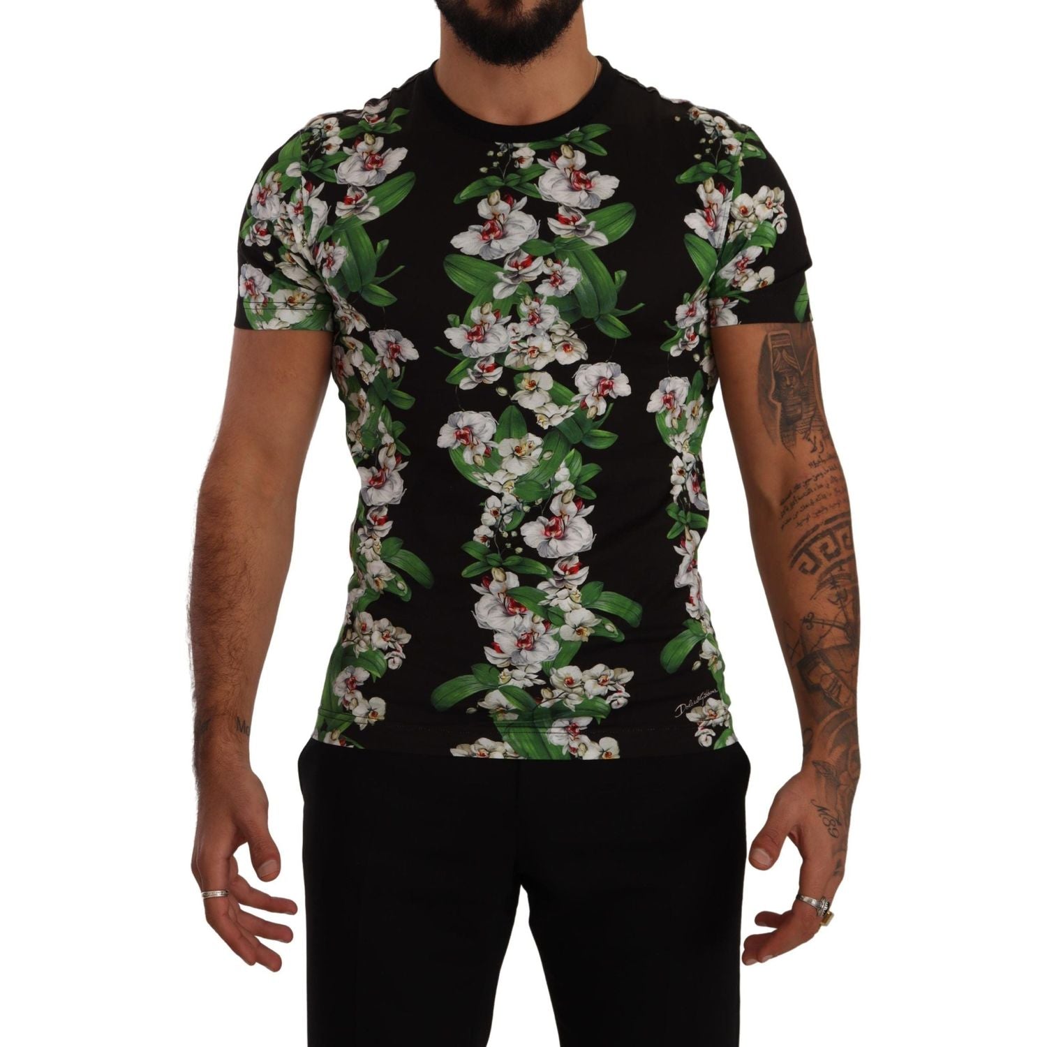 Dolce & Gabbana Elegant Floral Crewneck Tee for Men