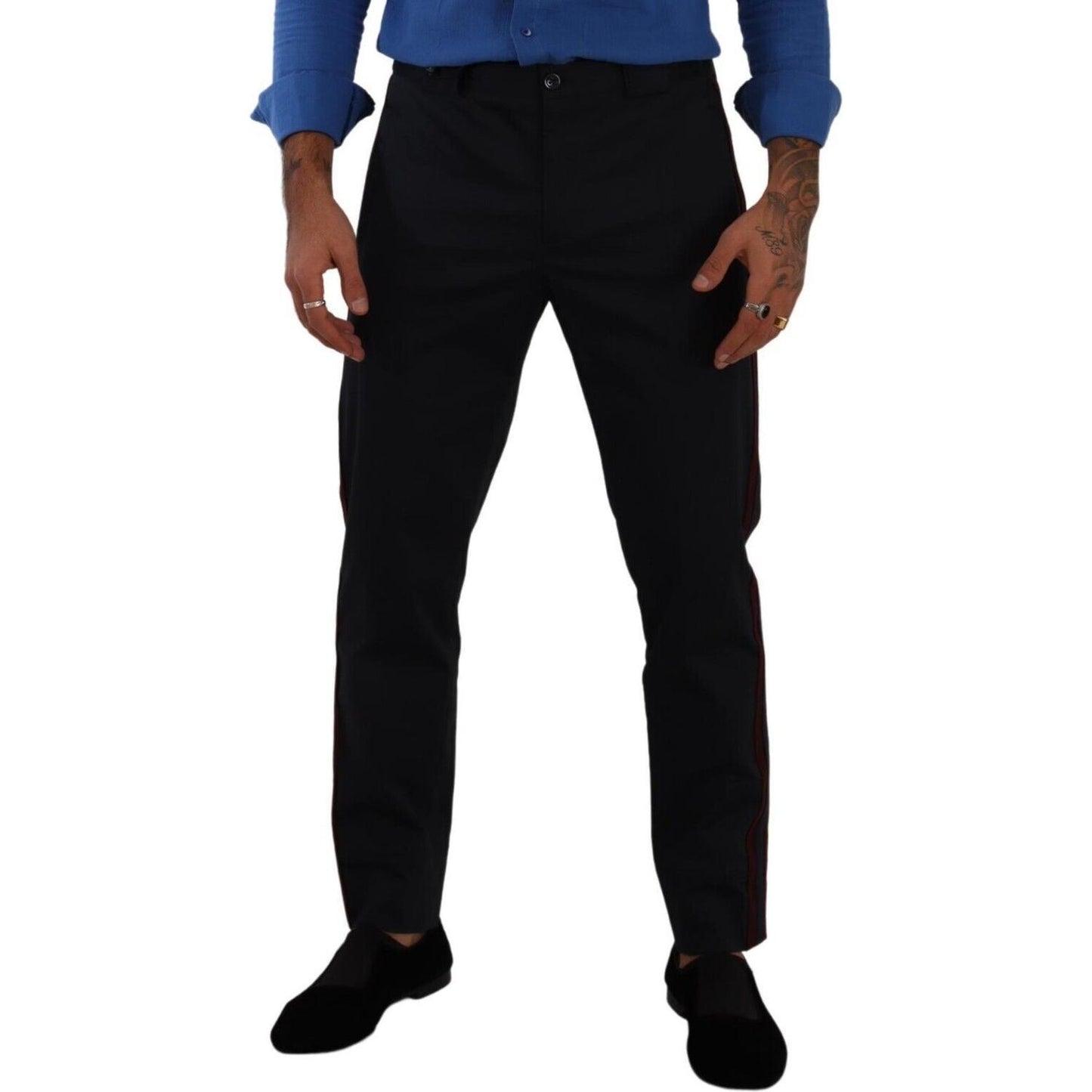 Dolce & Gabbana Chic Slim Fit Chinos Pants in Blue Dolce & Gabbana