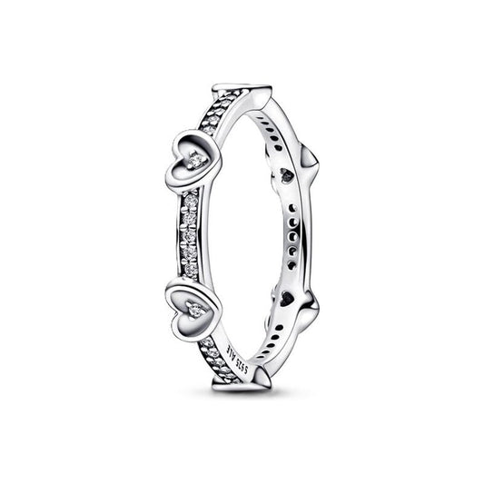 PANDORA JEWELS Mod. RADIANT SPARKLING HEARTS - RING - Size 54 DESIGNER FASHION JEWELLERY PANDORA