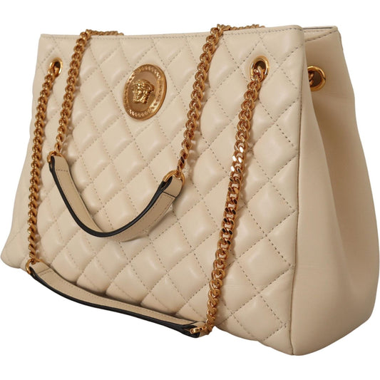 Versace Elegant Quilted Nappa Leather Tote Versace