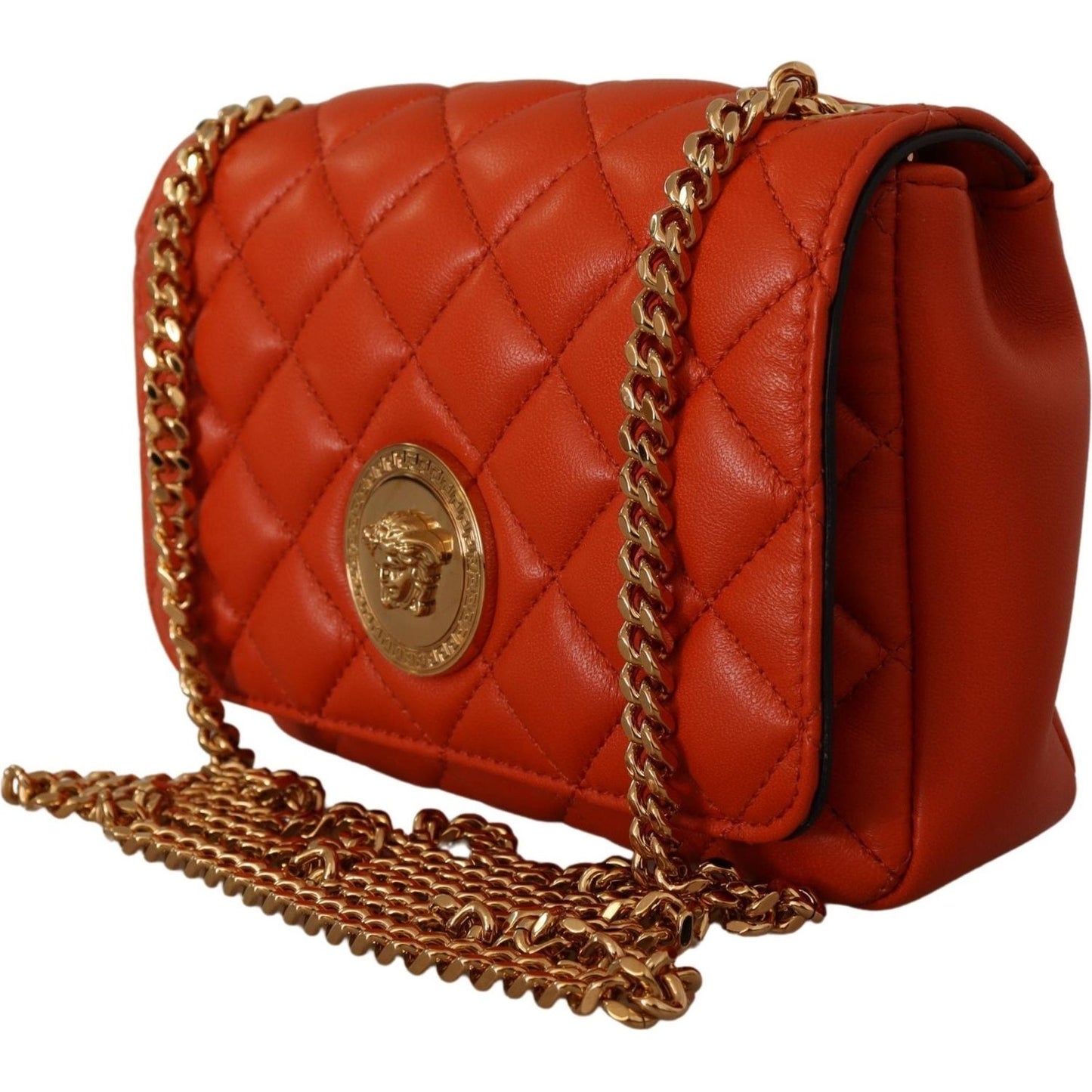 Versace Elegant Red Nappa Leather Crossbody Bag Versace