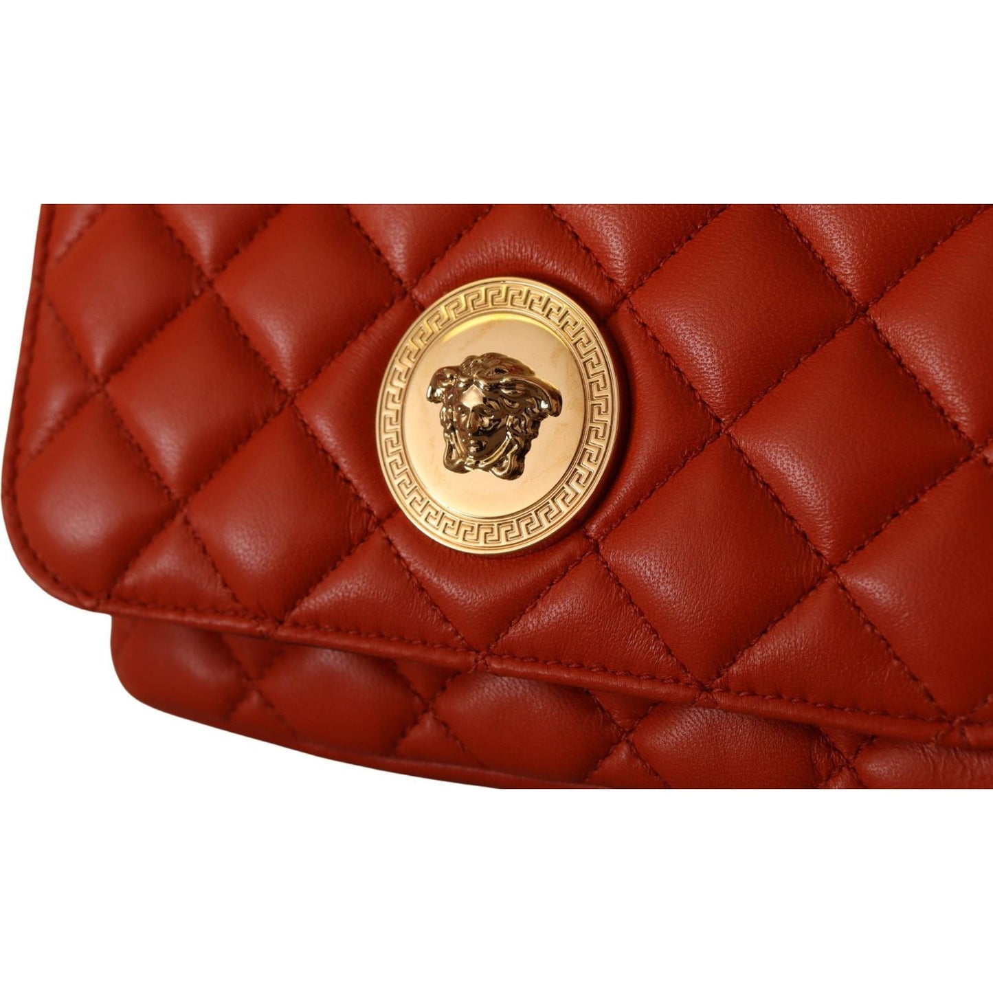 Versace Elegant Red Nappa Leather Crossbody Bag Versace