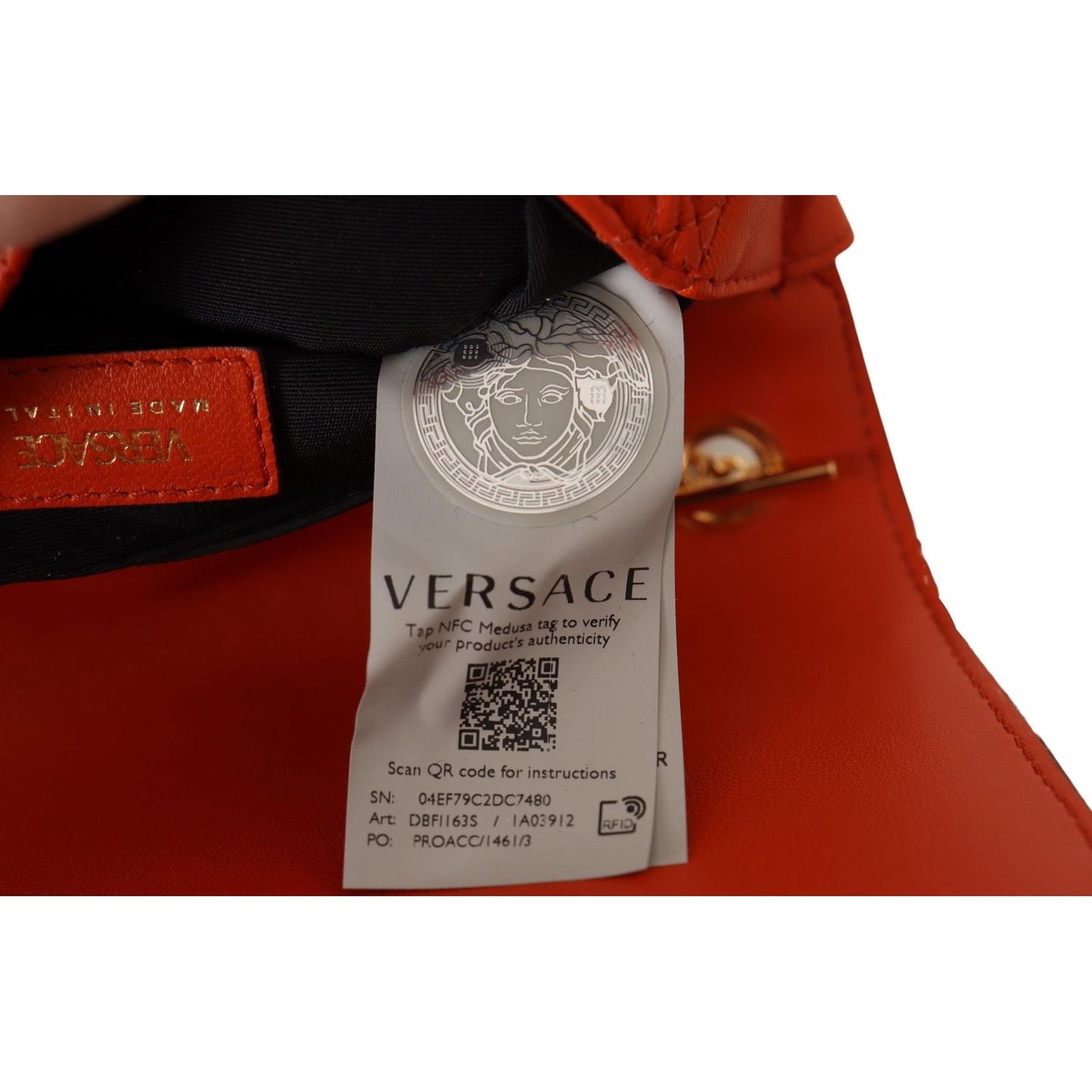 Versace Elegant Red Nappa Leather Crossbody Bag Versace