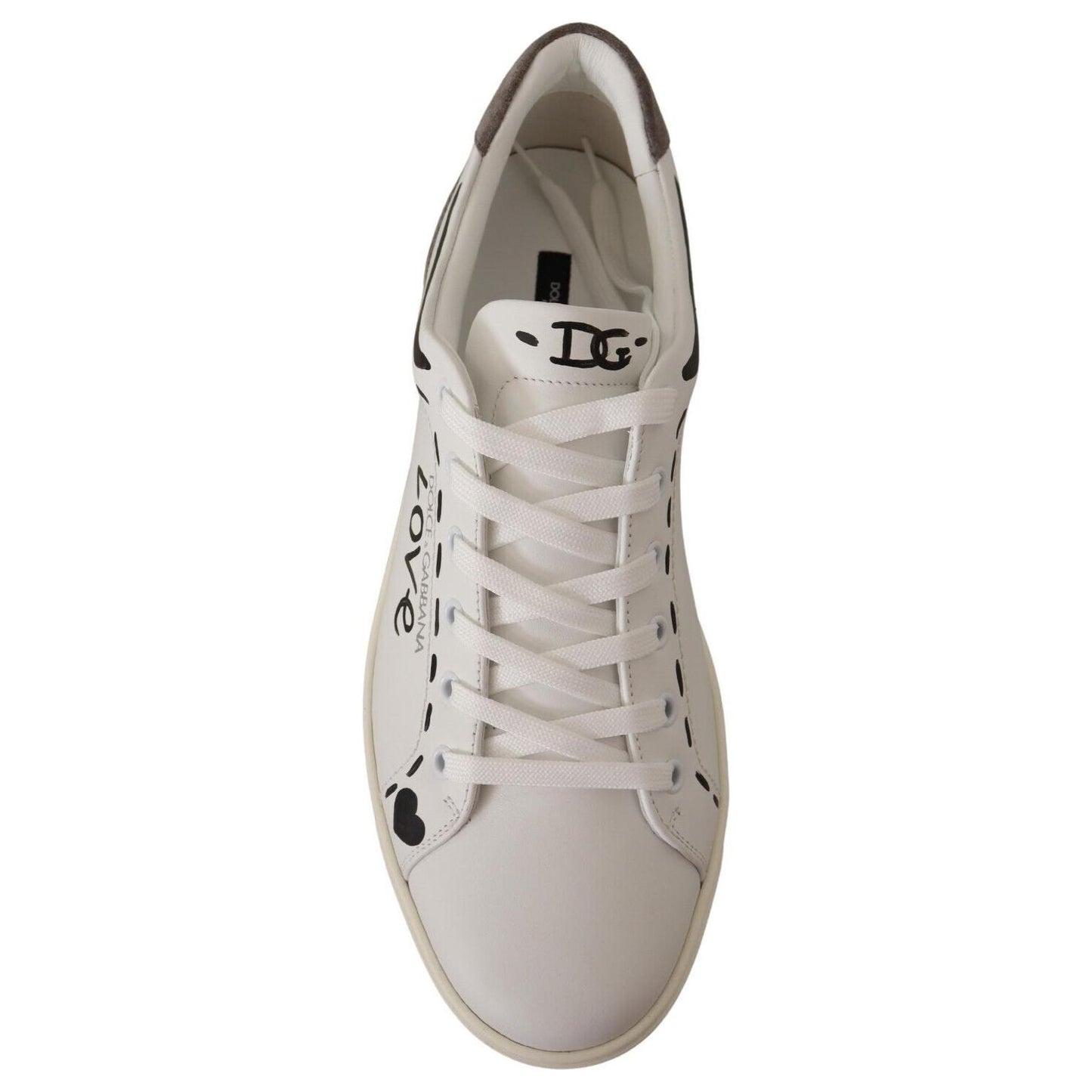 Dolce & Gabbana Elegant White Leather Casual Sneakers Dolce & Gabbana