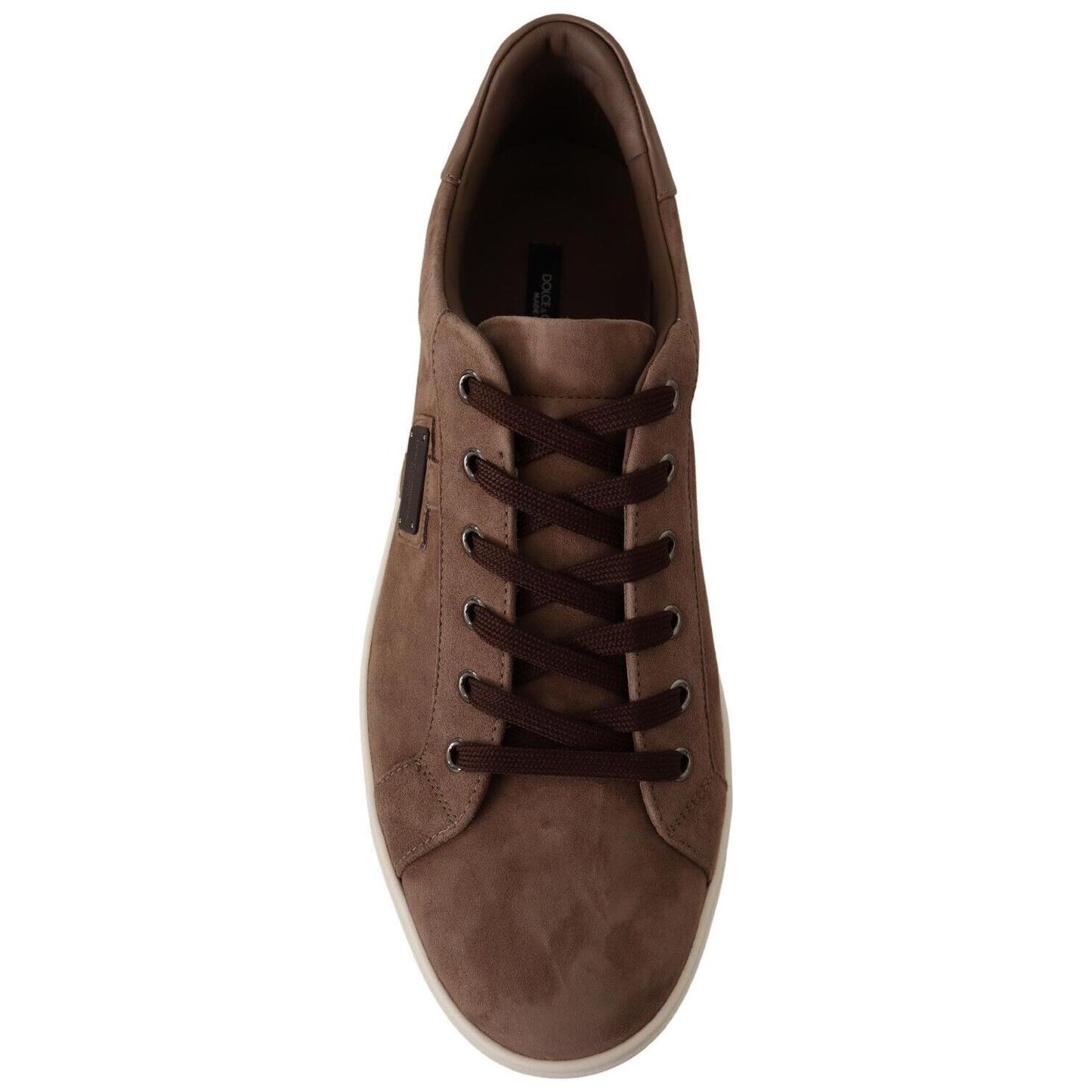 Dolce & Gabbana Elegant Brown Leather Sneakers for Men Dolce & Gabbana